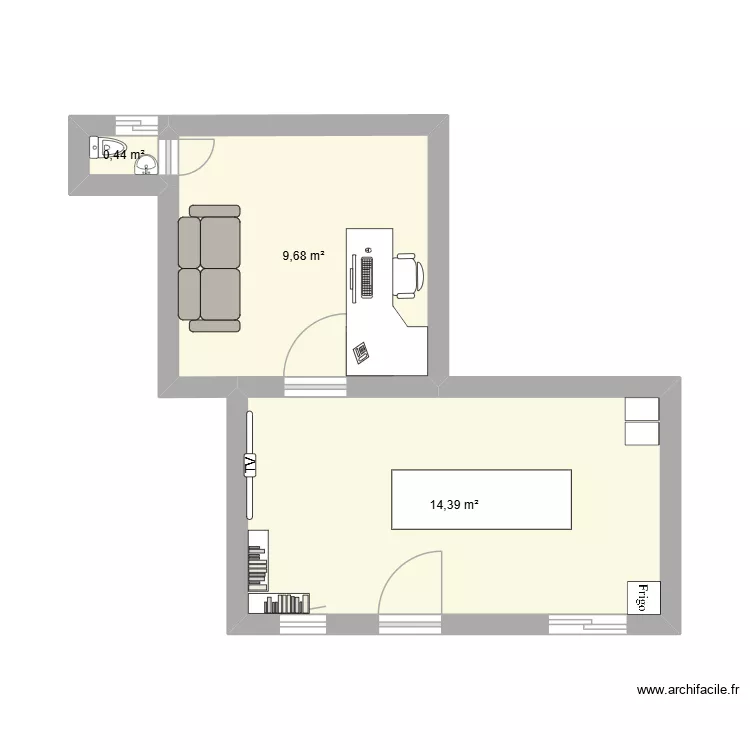 Despacho 2. Plano de 3 Habitaciones y 25 m² Despacho 2. Plano de 3 Habitaciones y 25 m²