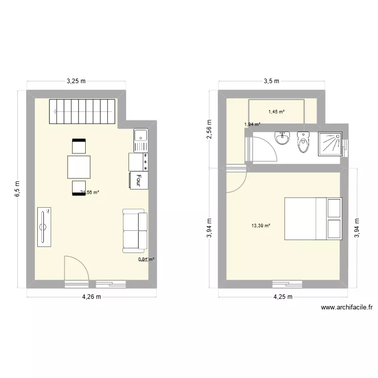 casa karen frente. Plano de 5  y 38 m²