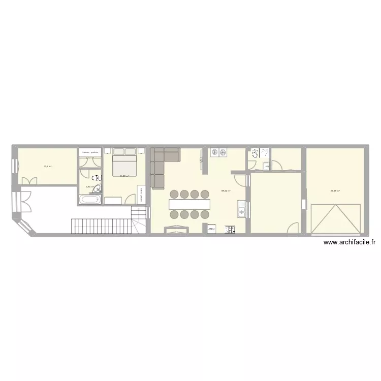 casa. Plano de 6 Habitaciones y 110 m² casa. Plano de 6 Habitaciones y 110 m²