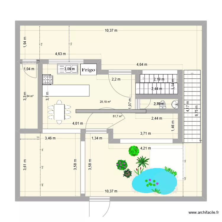 casa de justin. Plano de 4  y 92 m²