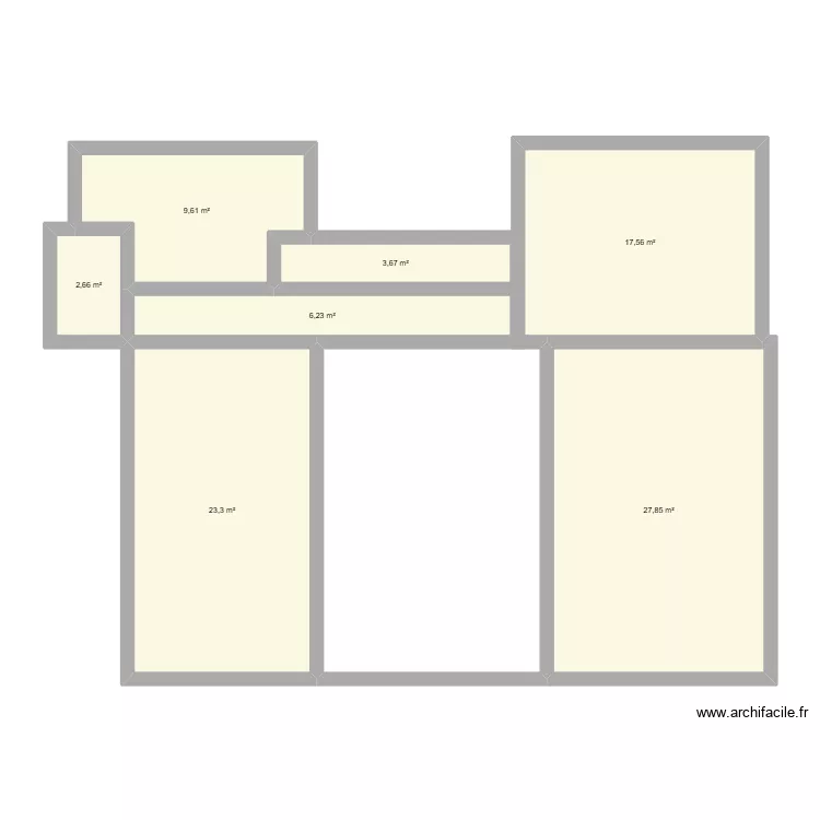 Jojojo. Plano de 7  y 91 m²