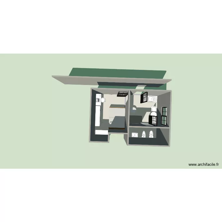 serdyhdsf. Plano de 3 Habitaciones y 20 m²