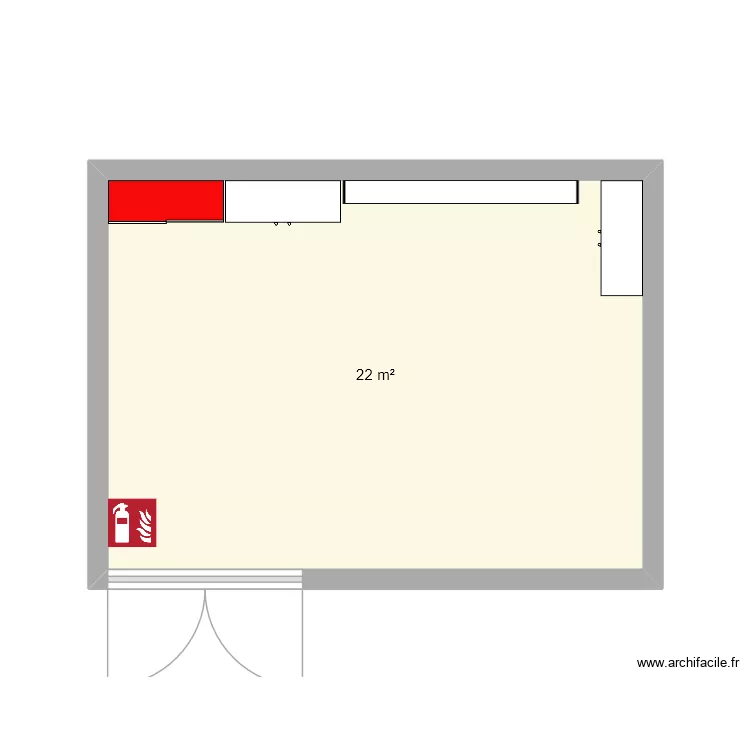peque&ntilde;o. Plano de 1  y 22 m²