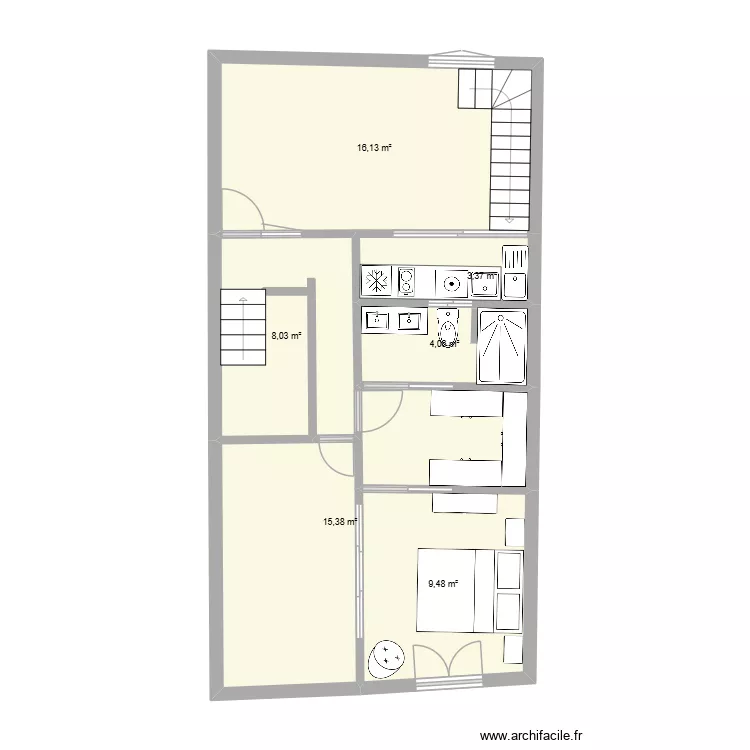 plano 2. Plano de 6  y 56 m²
