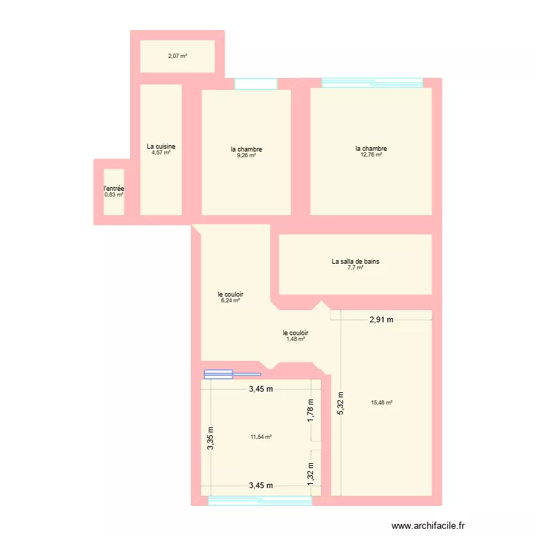 la casa meva. Plano de 10 Habitaciones y 72 m² la casa meva. Plano de 10 Habitaciones y 72 m²