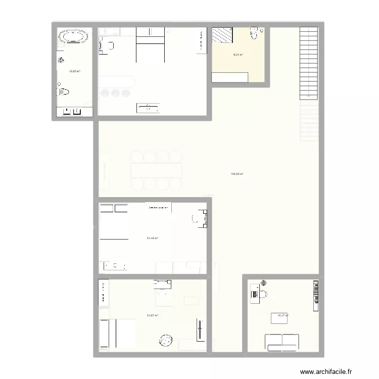 planta 2. Plano de 6  y 192 m²