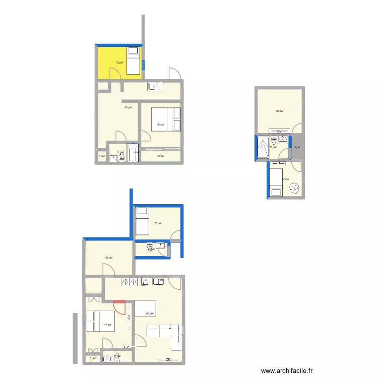 Hialeah Depa. Plano de 18  y 106 m²