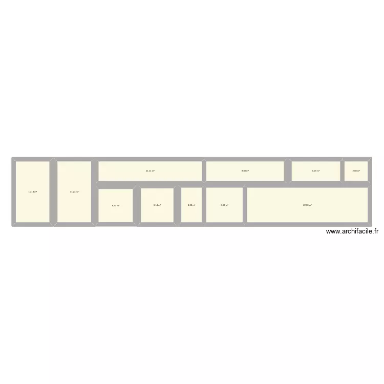L+A. Plano de 11  y 96 m²