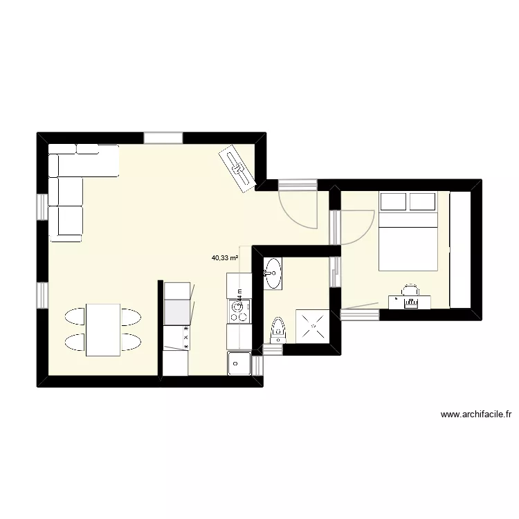 BEJAR 68 INICAL. Plano de 1  y 40 m²