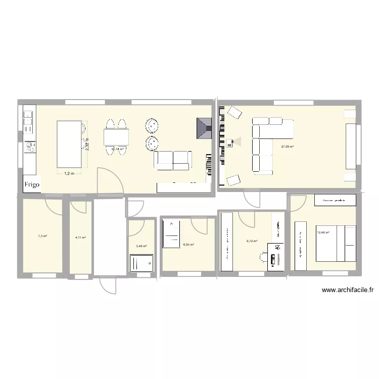 Casa 1. Plano de 8  y 113 m²