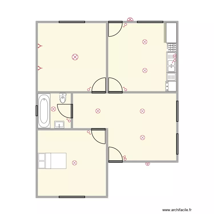 curso. Plano de 5  y 71 m²