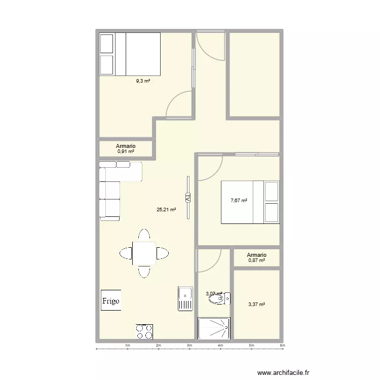 Casa Villa Colmbia. Plano de 8 y 55 m² Casa Villa Colmbia. Plano de 8 y 55 m²