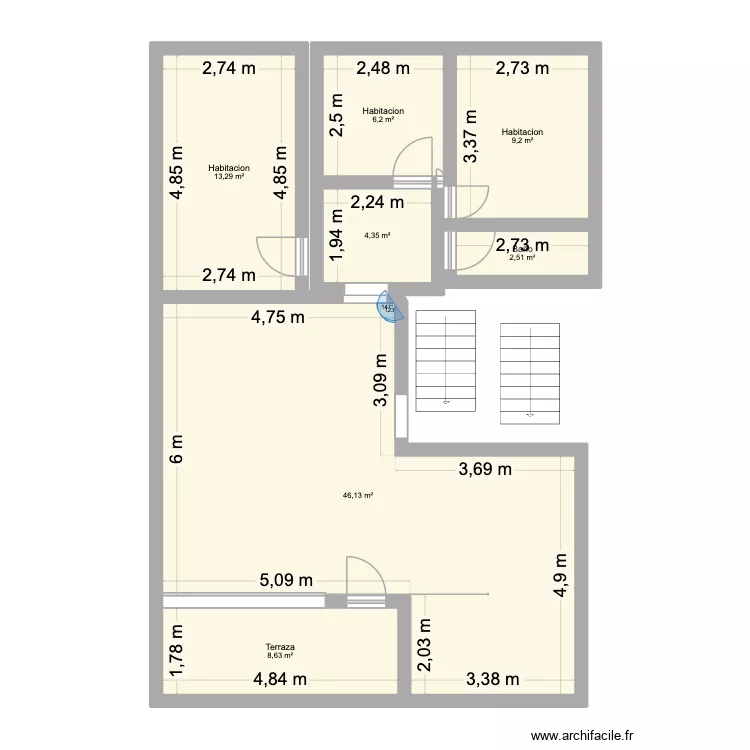 Plano Planta Baja 1. Plano de 7  y 90 m²