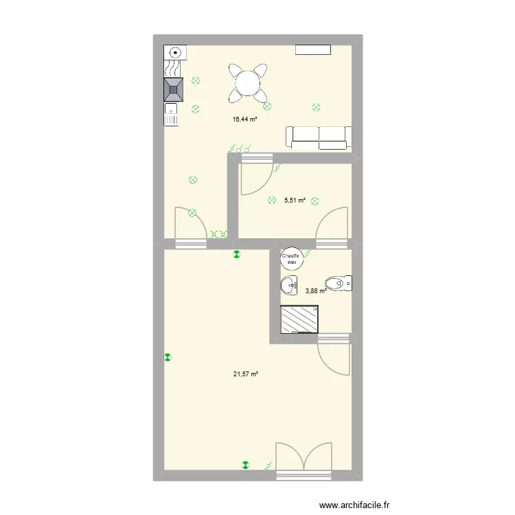 Casa Belen. Plano de 4  y 47 m²