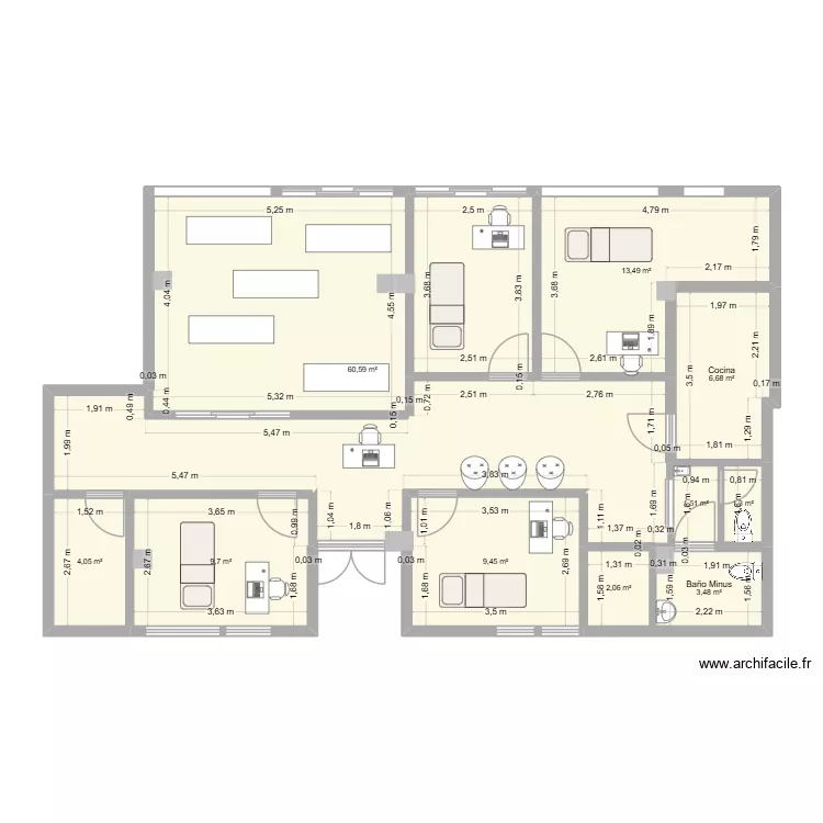 Clinica Atama Integral vacío. Plano de 10 y 112 m² Clinica Atama Integral vacío. Plano de 10 y 112 m²