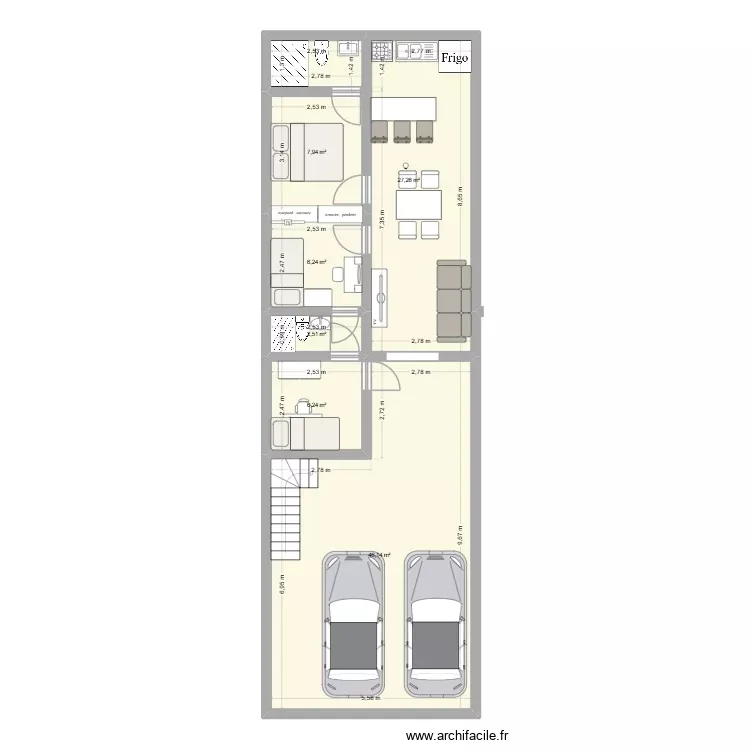 casa mama 2. Plano de 6 Habitaciones y 96 m² casa mama 2. Plano de 6 Habitaciones y 96 m²