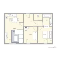 Plan1 Appart rez de jardin F3 - 63m²