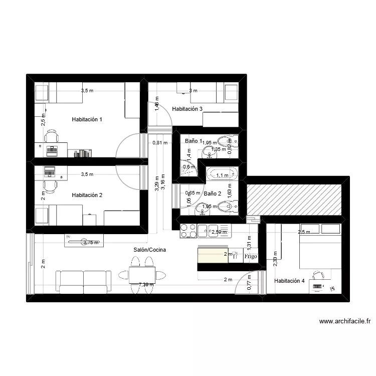 Orfe 2026. Plano de 8 y 52 m² Orfe 2026. Plano de 8 y 52 m²