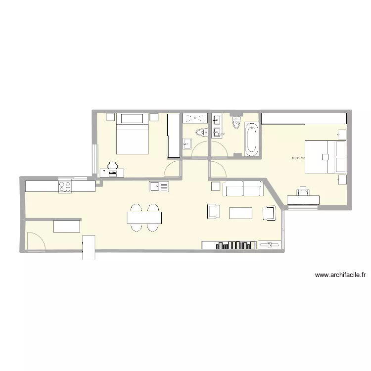 3 dormitorio. Plano de 