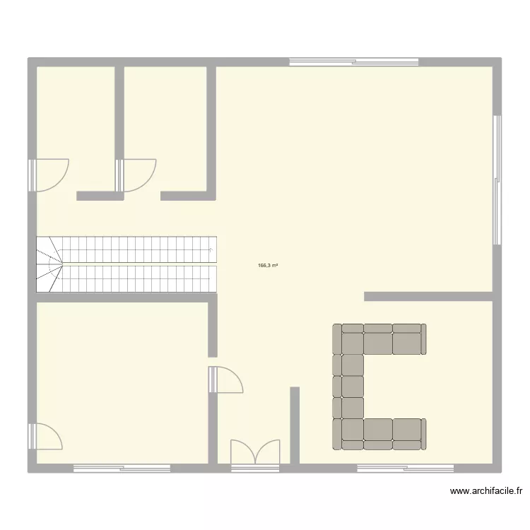 Otiot. Plano de 1 Sala y 166 m²