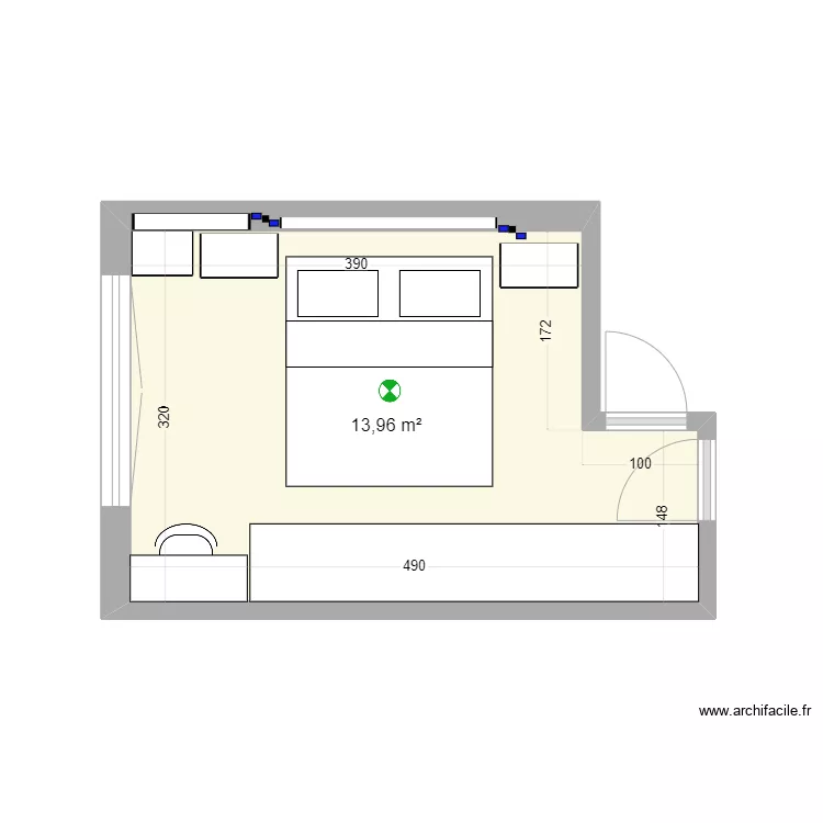 Habitaci&oacute;n principal. Plano de 