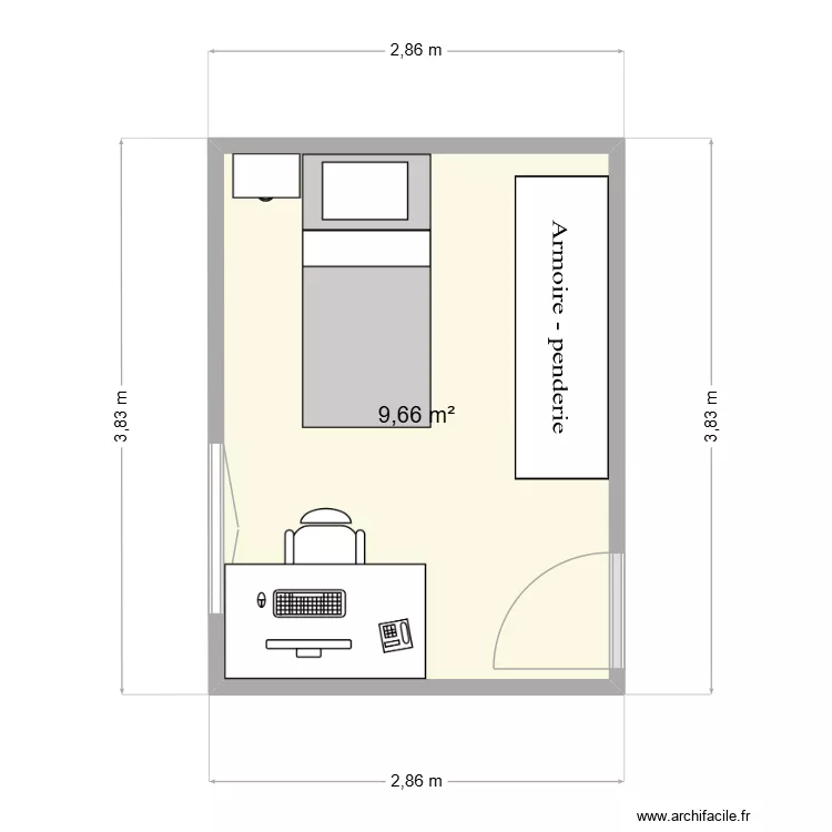 ama. Plano de 1  y 10 m²