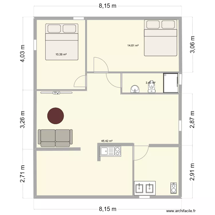 Pigeon 2. Plano de 4 y 74 m² Pigeon 2. Plano de 4 y 74 m²
