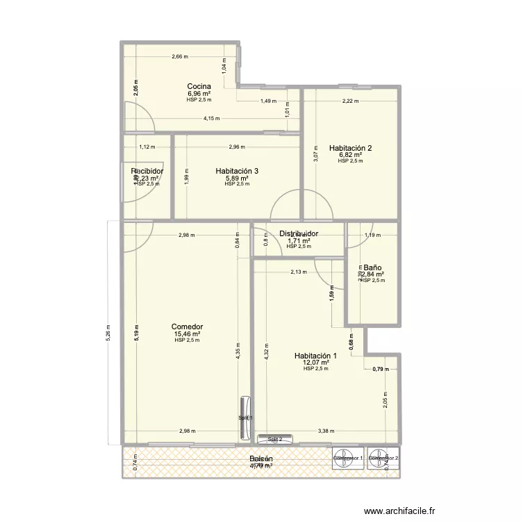 Piso 3. Plano de 9 y 59 m² Piso 3. Plano de 9 y 59 m²