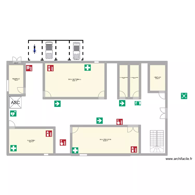Planta bahja. Plano de 8  y 105 m²