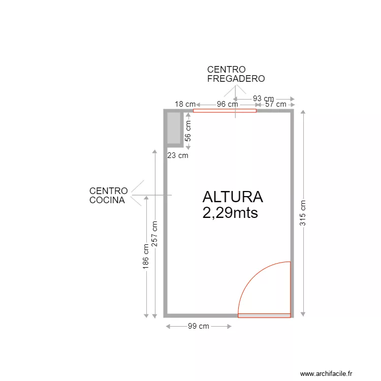 TERESA ISASA COCINA. Plano de 
