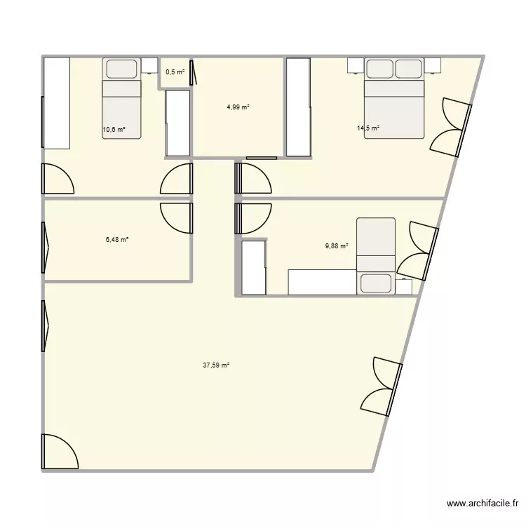 Ivan3. Plano de 6 Habitaciones y 85 m² Ivan3. Plano de 6 Habitaciones y 85 m²