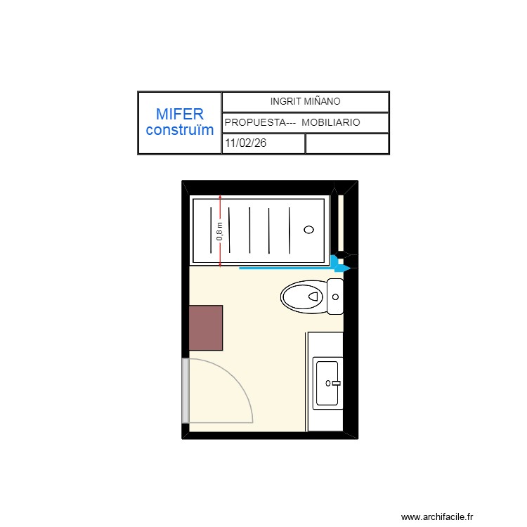 INGRIT MI&Ntilde;ANO--- PROPUESTA--- MOBILIARIO--. Plano de 0 habitación y 0 m2