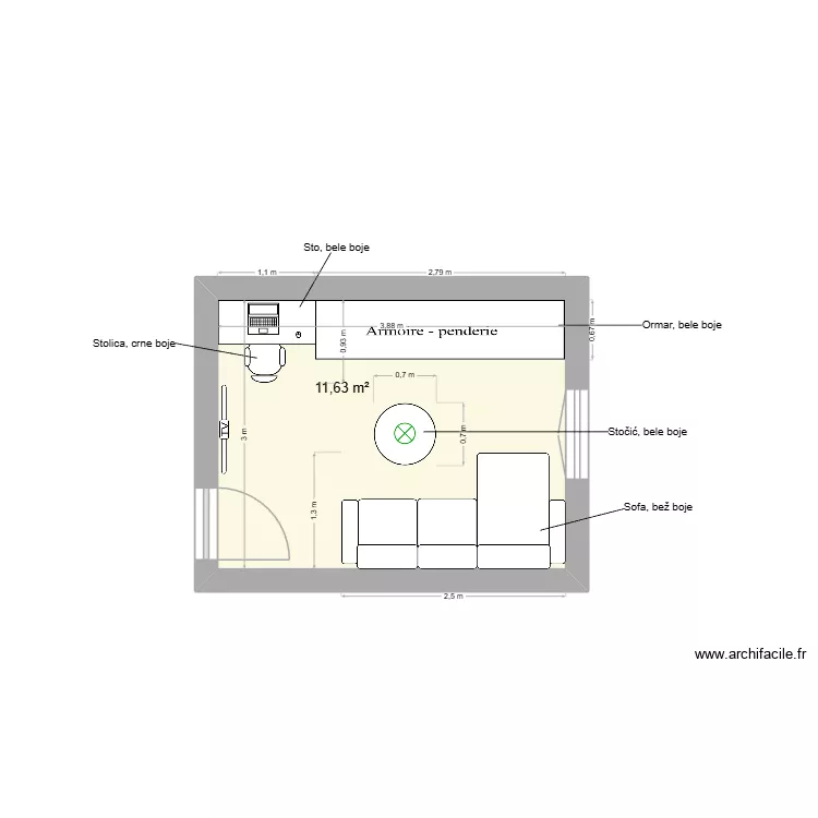 Zadatak 1-1. Plano de 1  y 12 m²