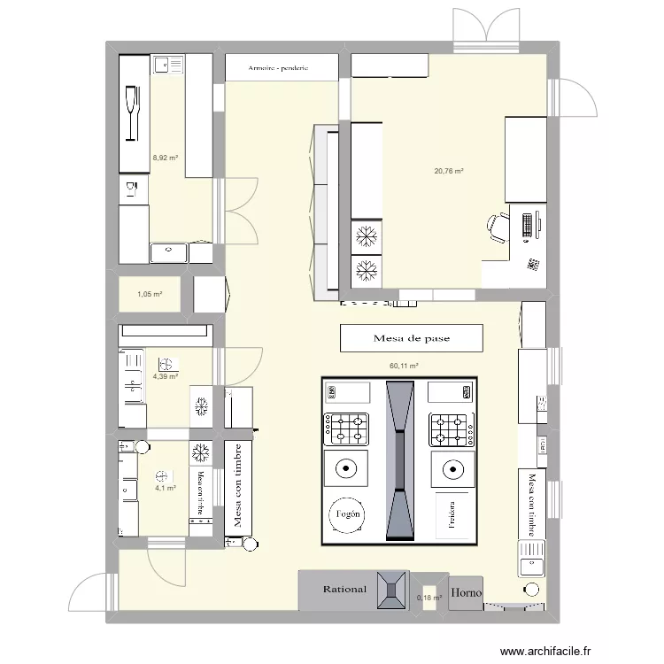 cocina. Plano de cocina. Plano de