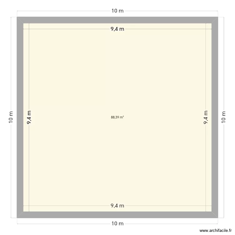 Casa 2. Plano de 1 Sala y 88 m² Casa 2. Plano de 1 Sala y 88 m²