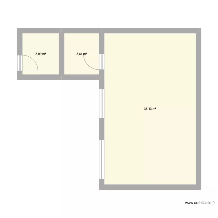 cristian. Plano de 3 Habitaciones y 44 m² cristian. Plano de 3 Habitaciones y 44 m²