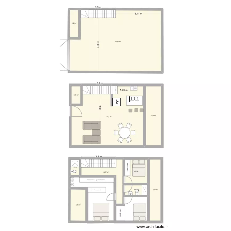 casa 1.1. Plano de 11 Habitaciones y 170 m² casa 1.1. Plano de 11 Habitaciones y 170 m²