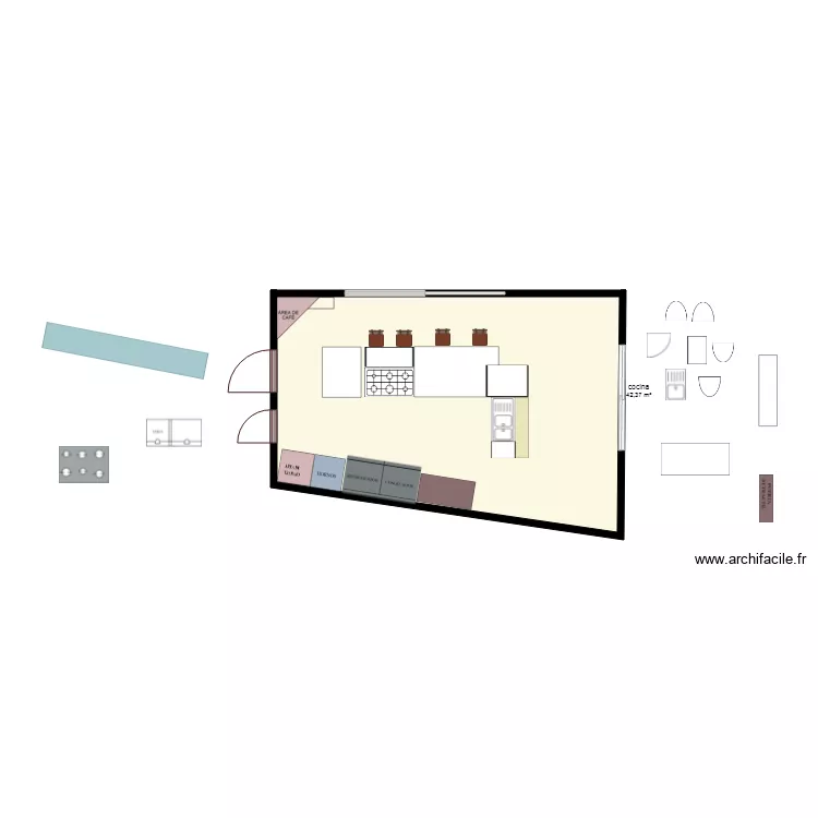 casa Creston cocina opcion 2. Plano de 