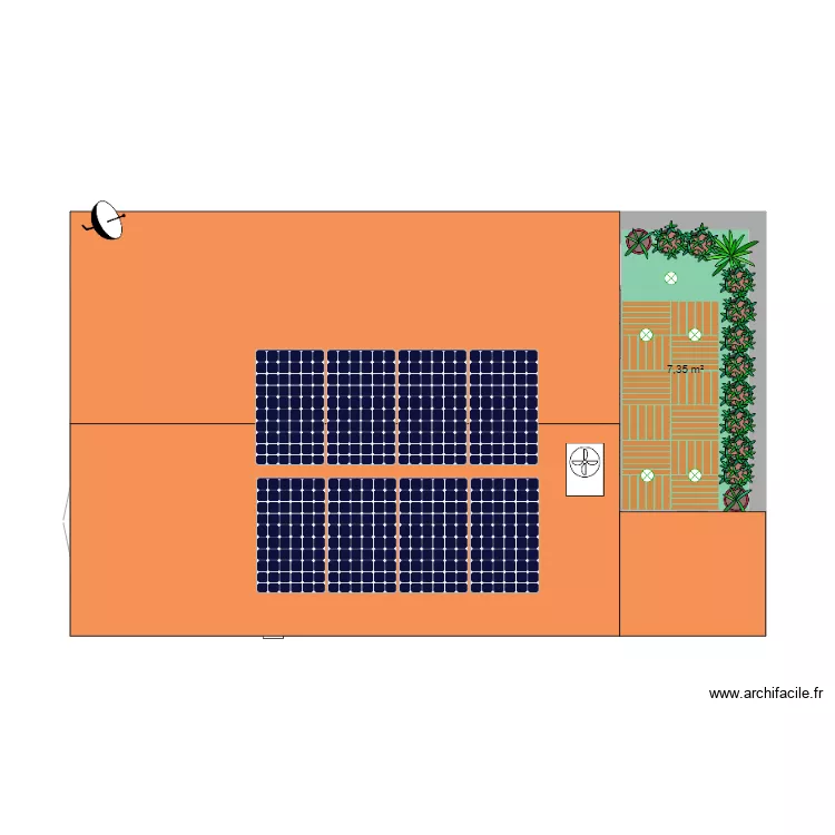Casa de Bruno techo. Plano de 