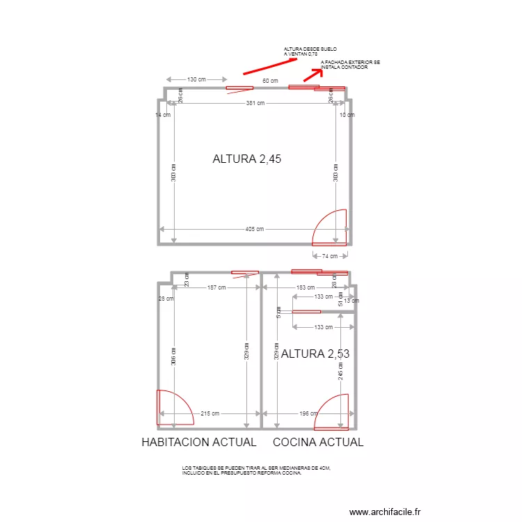 VICTOR CHACON COCINA. Plano de 