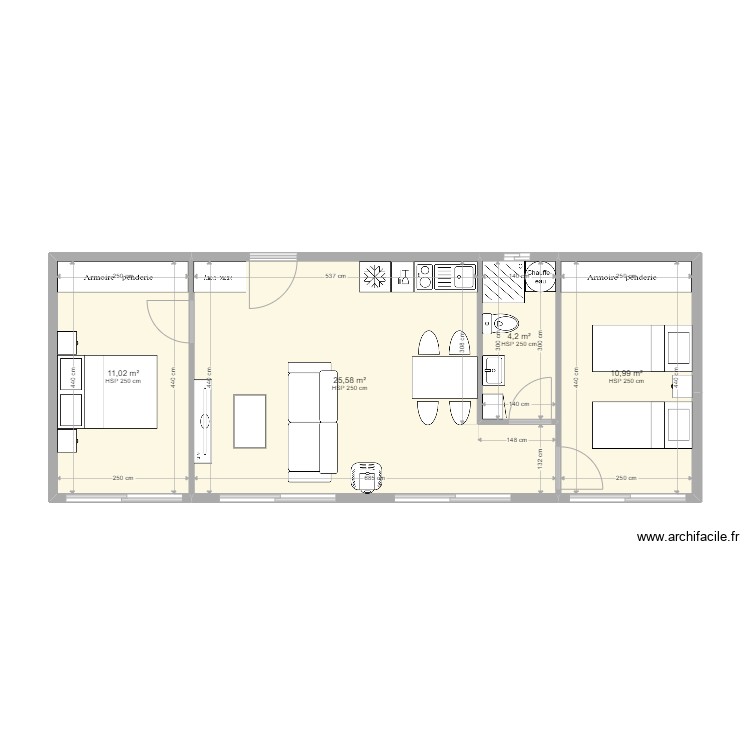 3*6m en L V1. Plano de 0 habitación y 0 m2
