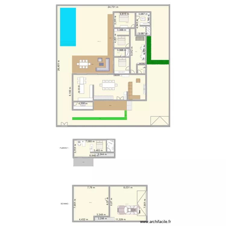 casa ala alcayna pedro 3. Plano de 11 Habitaciones y 887 m² casa ala alcayna pedro 3. Plano de 11 Habitaciones y 887 m²