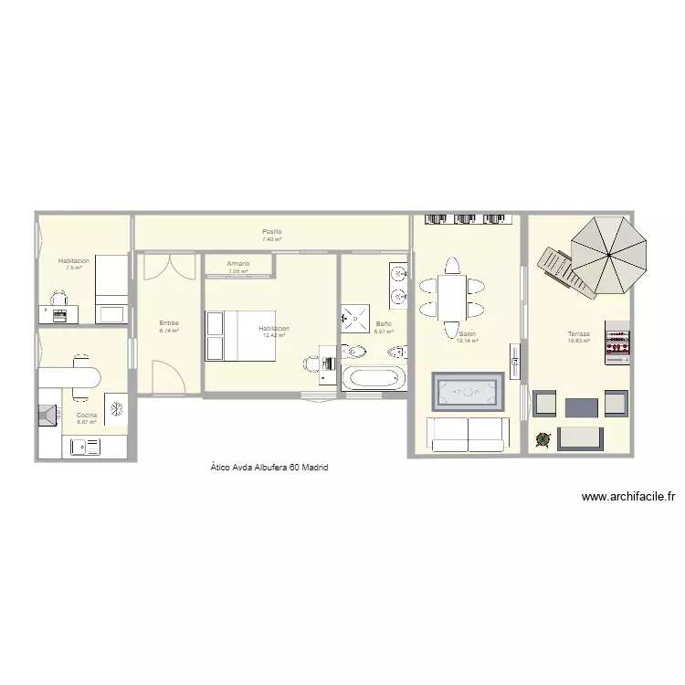 Avda Albufera 60 atico. Plano de 