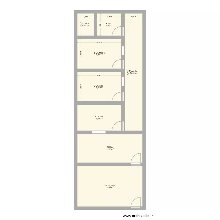 Casa de Jaime1. Plano de 8  y 82 m²