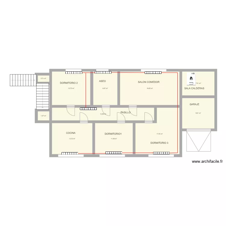 vIVIENDA TEO. Plano de 