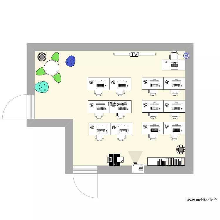 Computer room. Plano de 