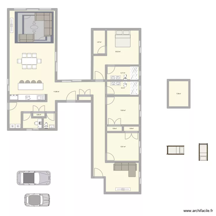 Casa tipo H V2. Plano de 11 Habitaciones y 187 m² Casa tipo H V2. Plano de 11 Habitaciones y 187 m²