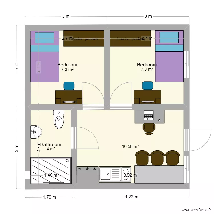 Armando. Plano de 4 y 29 m² Armando. Plano de 4 y 29 m²