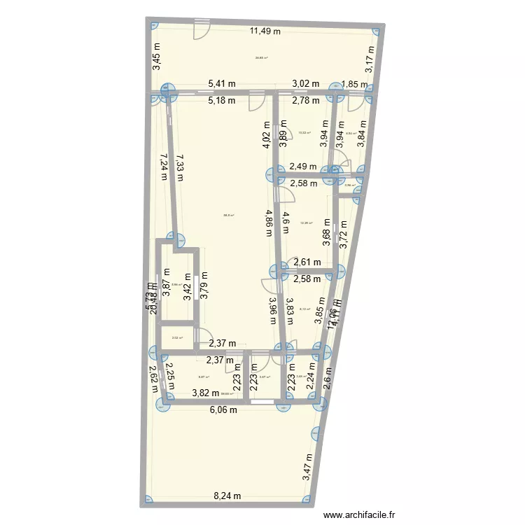 opcion 1. Plano de 13 Habitaciones y 217 m² opcion 1. Plano de 13 Habitaciones y 217 m²