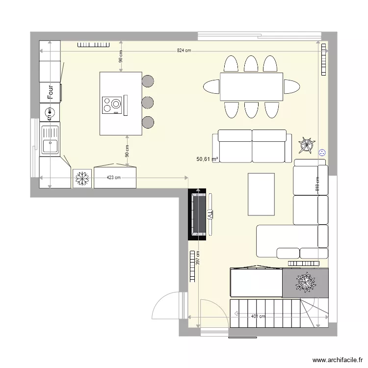 Collbato Salon ILLA 01. Plano de 